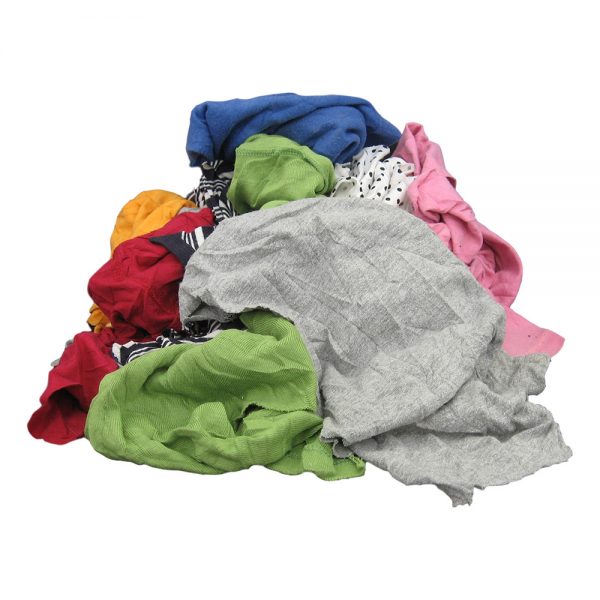 T-Shirt Rags - 23"x16"x13" Wipers - Multi-Colored - 300/Case