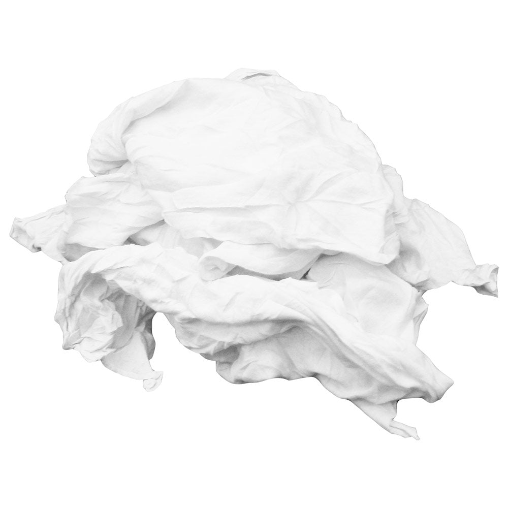All White T-Shirt Wipers, 16"x16"x8" 25LB