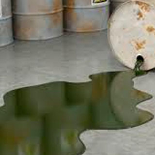 photo of oil spill on factory floor