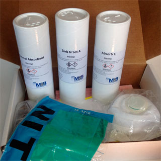 photo of three absorbent powder containers