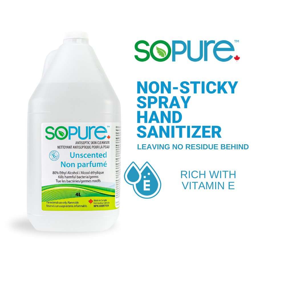 80% Alcohol Hand Sanitizer,  Unscented 4L Bottle - 4/Box