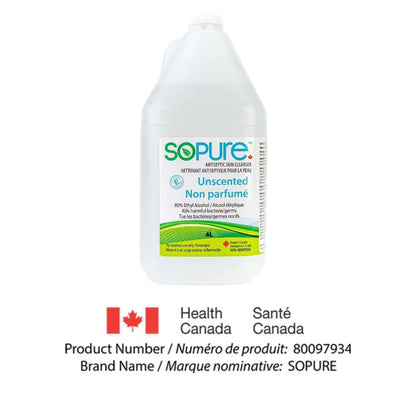 80% Alcohol Hand Sanitizer,  Unscented 4L Bottle - 4/Box